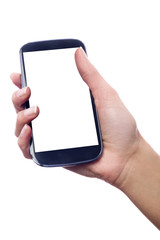 Hand holding a smartphone