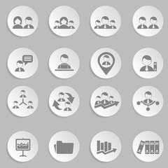Human resources and management icons set