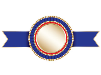 Blank award rosette with ribbon