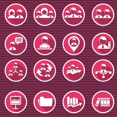 Human resources and management icons set