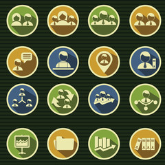 Human resources and management icons set