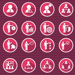Human resources and management icons set