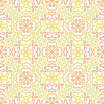 Colorful graphic flower pattern on white