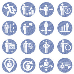 Human resources and management icons set