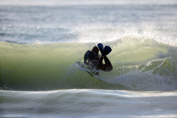 bodyboarder in der welle