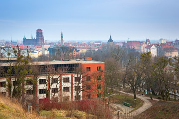 Panorama of the city centre in Gdansk, Poland