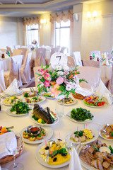 Wedding table with food