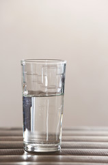 Glass of clean mineral water