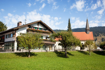 Fototapeta na wymiar House facade painting of Oberammergau