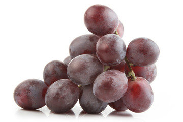 red grape on white background