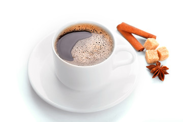 Cup of coffee isolated on white