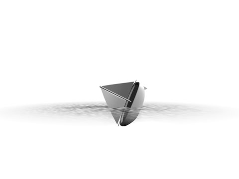 Abstracte zinkende boot
