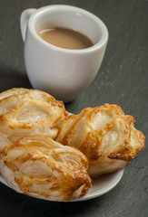 Bread Roll with cottage cheese filling and coffe
