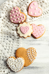 Heart shaped cookies for valentines day