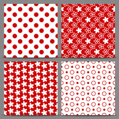 Red Sewing Pattern Sewing fabric with Set of red seamless patterns - CottonBee