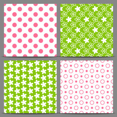 Set of spring seamless patterns