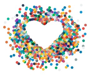 heart shaped confetti falling down