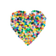 heart shaped confetti falling down