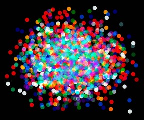 colored vector confetti on black background