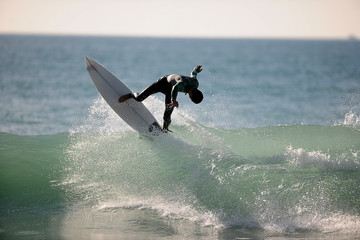 Fototapeta premium Surfer/ Wellenreiter im Meer