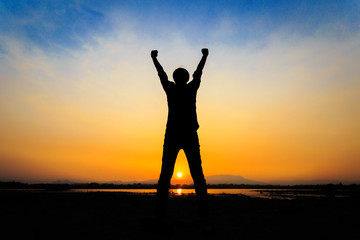 Fototapeta premium silhouette success man