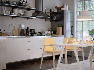 Romantisches Frühstück in Altbauwohnung