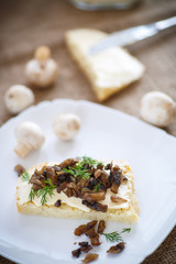 sandwich with mushrooms