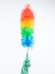 multicolored duster