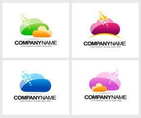 Fototapeta premium Cloud Logo Design. Vector cloud computing logo