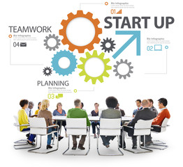 Startup New Business Plan Strategy Teamwork Concept