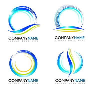 Water Splash Logo. Vector design logos with water splash