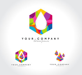 Corporate Colorful logo design. Water drop abstract logo