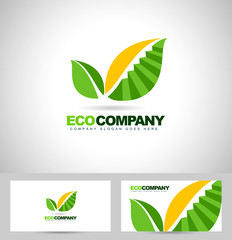 Leaf Logo and stairs concept