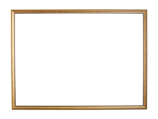 Empty copyspace wooden picture frame isolated