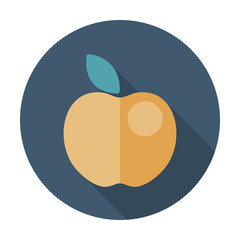 Apple flat icon with long shadow