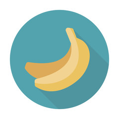 Banana flat icon with long shadow