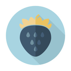 Strawberry flat icon with long shadow