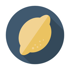 Lemon flat icon with long shadow