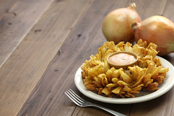 homemade blooming onion, american food