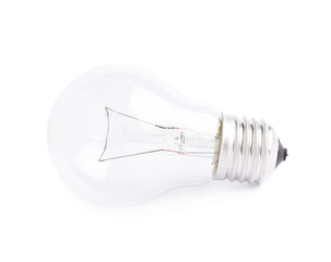 Single electric bulb isolated