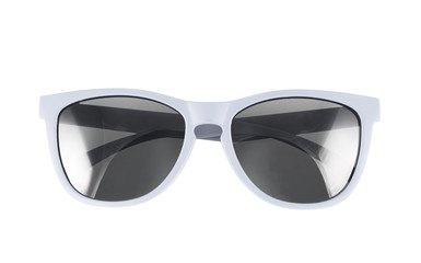 White sun glasses isolated