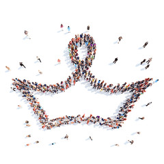 people in the shape of a crown.