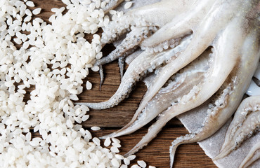 Fresh cuttlefish and rice