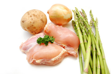 Raw Chicken & Vegetables