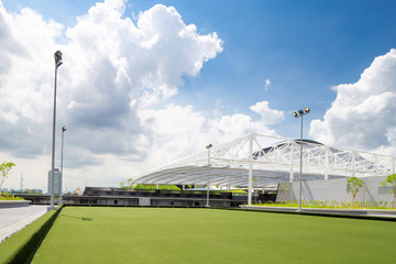 Naklejka premium skyline and gym exterior