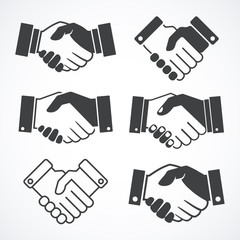 Handshake icons for business and finance.