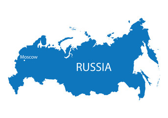 blue map of Russia
