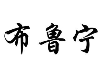 English name Brunin in chinese calligraphy characters