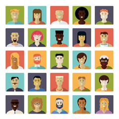 Flat Design Everyday People Avatar Vector Icon Set