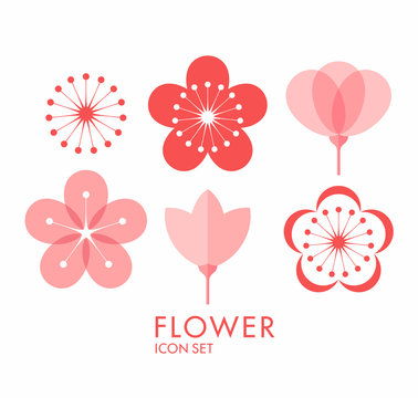 Flower. Icon set. Sakura